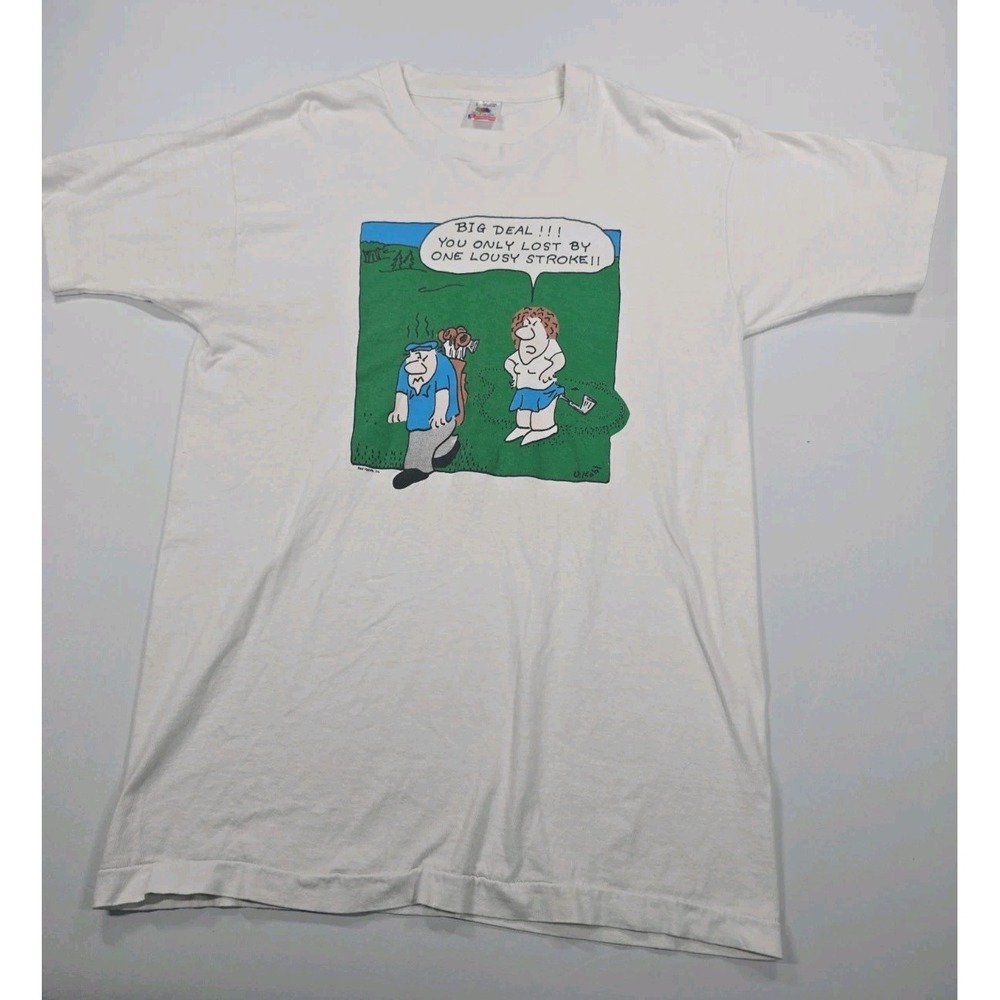 Vintage 1990 Bad Habits Golf Humor USA J Kohl Fruit Of The Loom T Shirt Size L